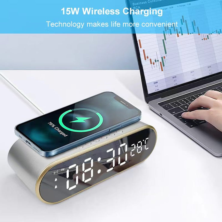 NEW MODEL LED ALARM CLOCK WITH WIRELESS CHARGER