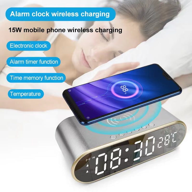 NEW MODEL LED ALARM CLOCK WITH WIRELESS CHARGER