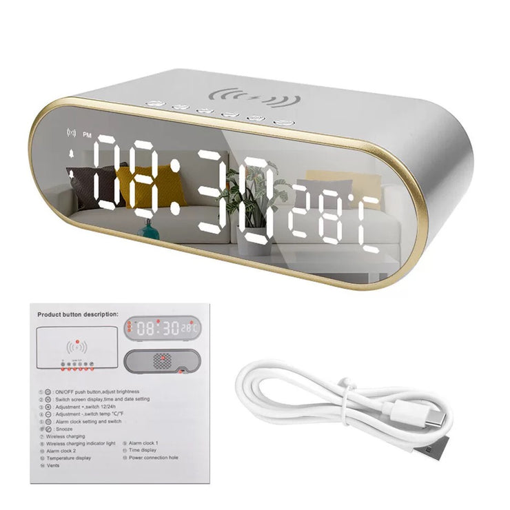 NEW MODEL LED ALARM CLOCK WITH WIRELESS CHARGER