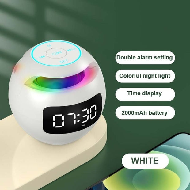 Mini Bluetooth Speaker Wireless Sound box with LED Display Alarm Clock Hifi TF Card MP3